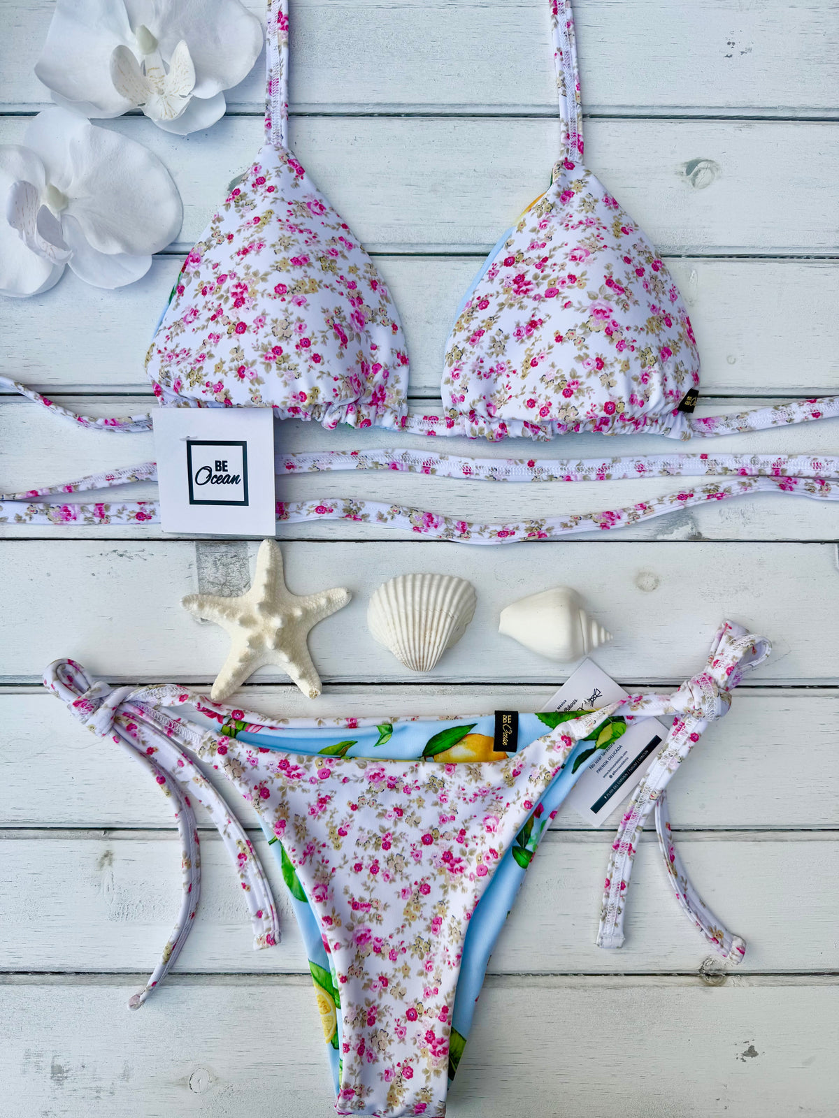 Triangle Thong & Padded Bra Bikini Set - PAMELA POSITANO