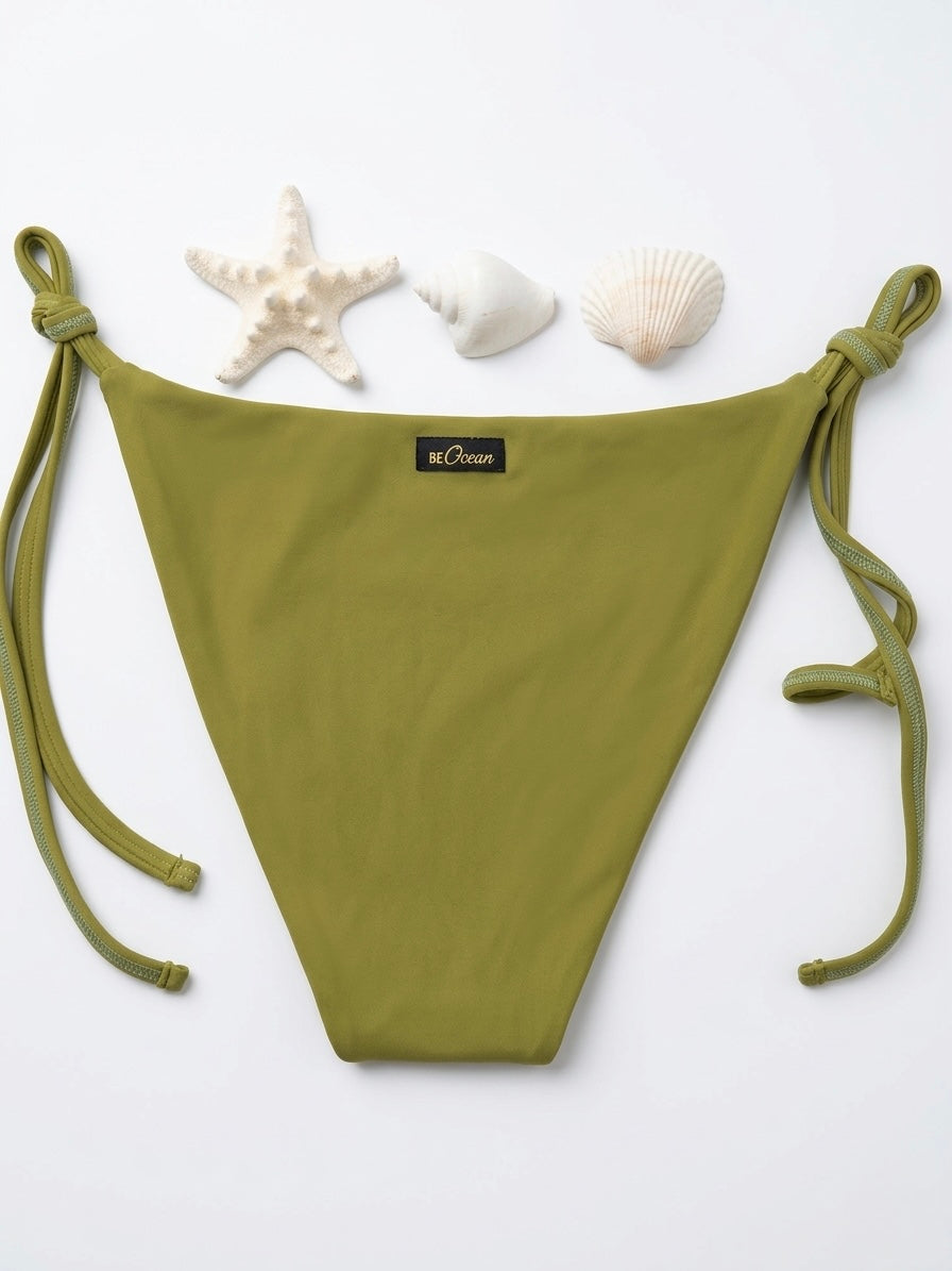 Cheeky Bottom (Not a Thong) & Padded Bra Bikini Set - PAMELA OLIVE GREEN