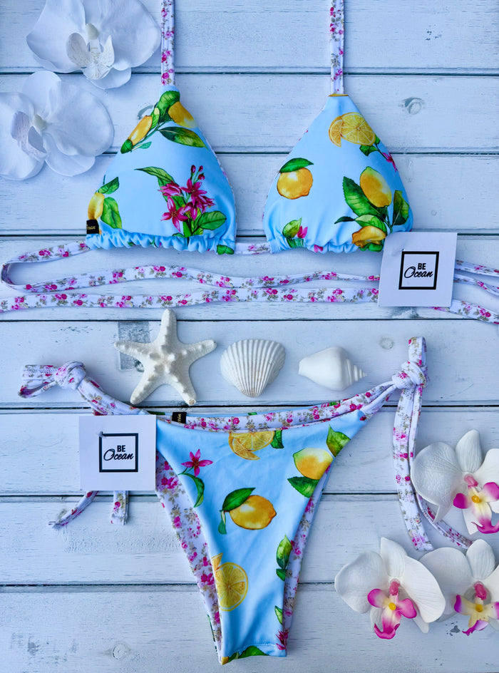 Triangle Thong & Padded Bra Bikini Set - PAMELA POSITANO