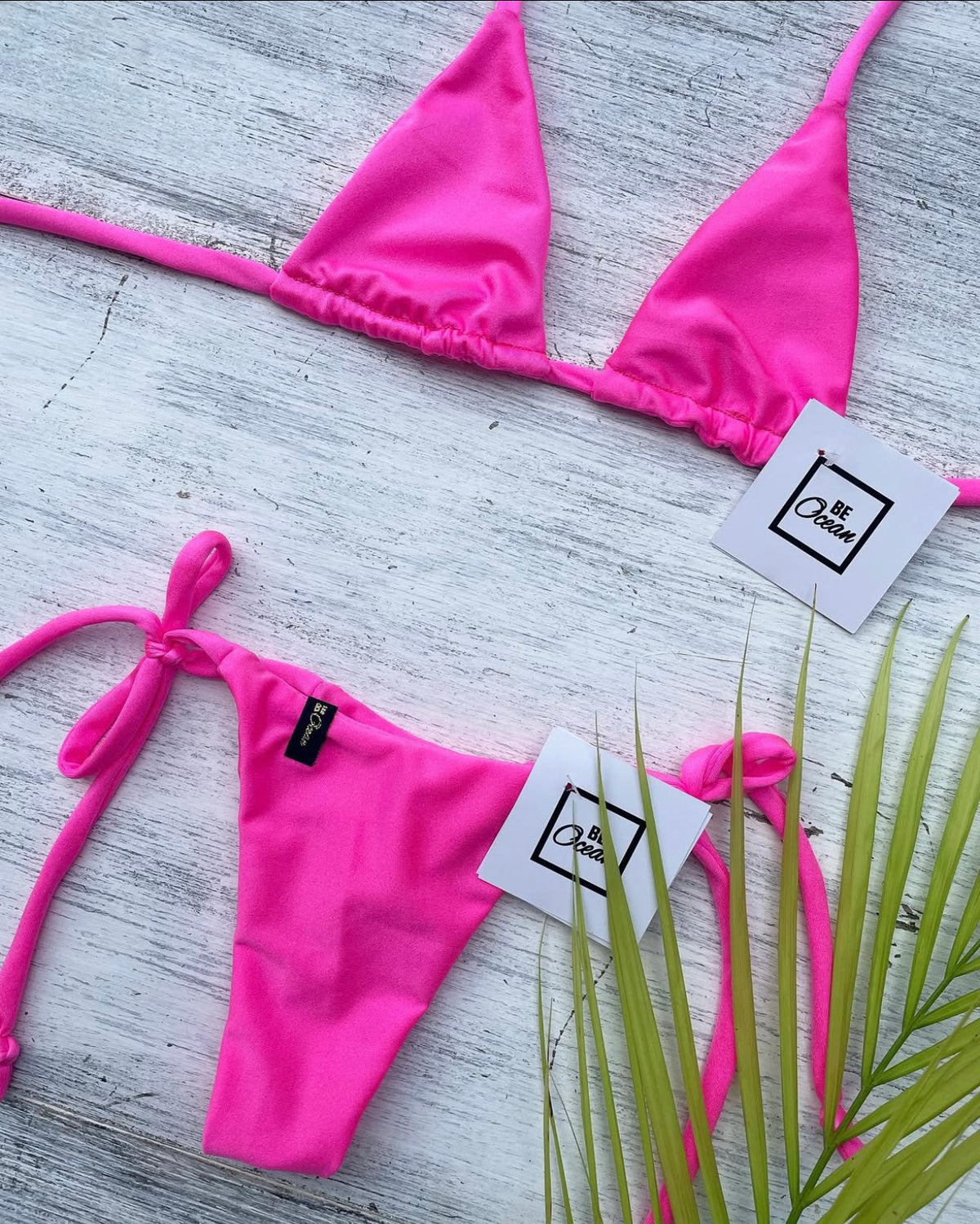 Micro Bikini One-size Thong & Non Padded Triangle Bra Set - LIVING DOLLS