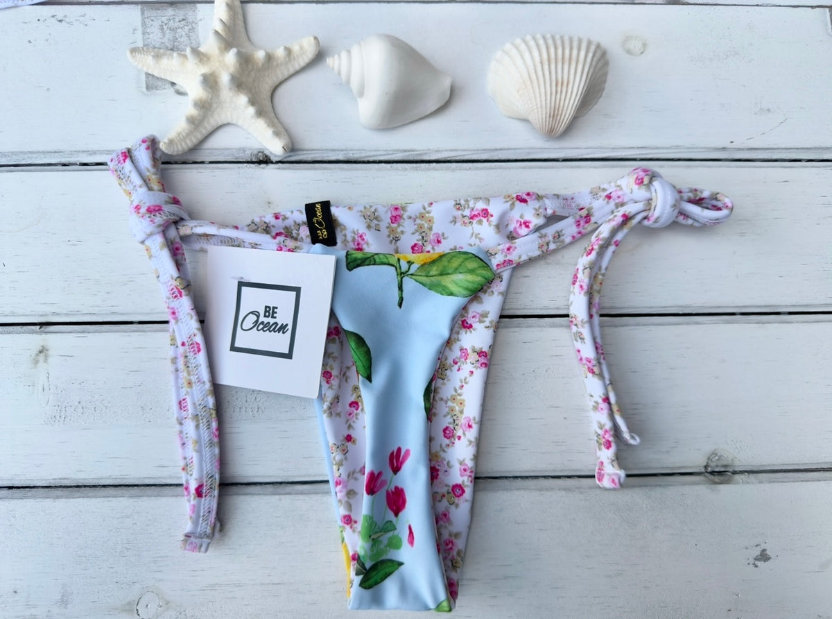 Micro Bikini One-size Thong & Non Padded Triangle Bra Reversible Set - PAMELA POSITANO