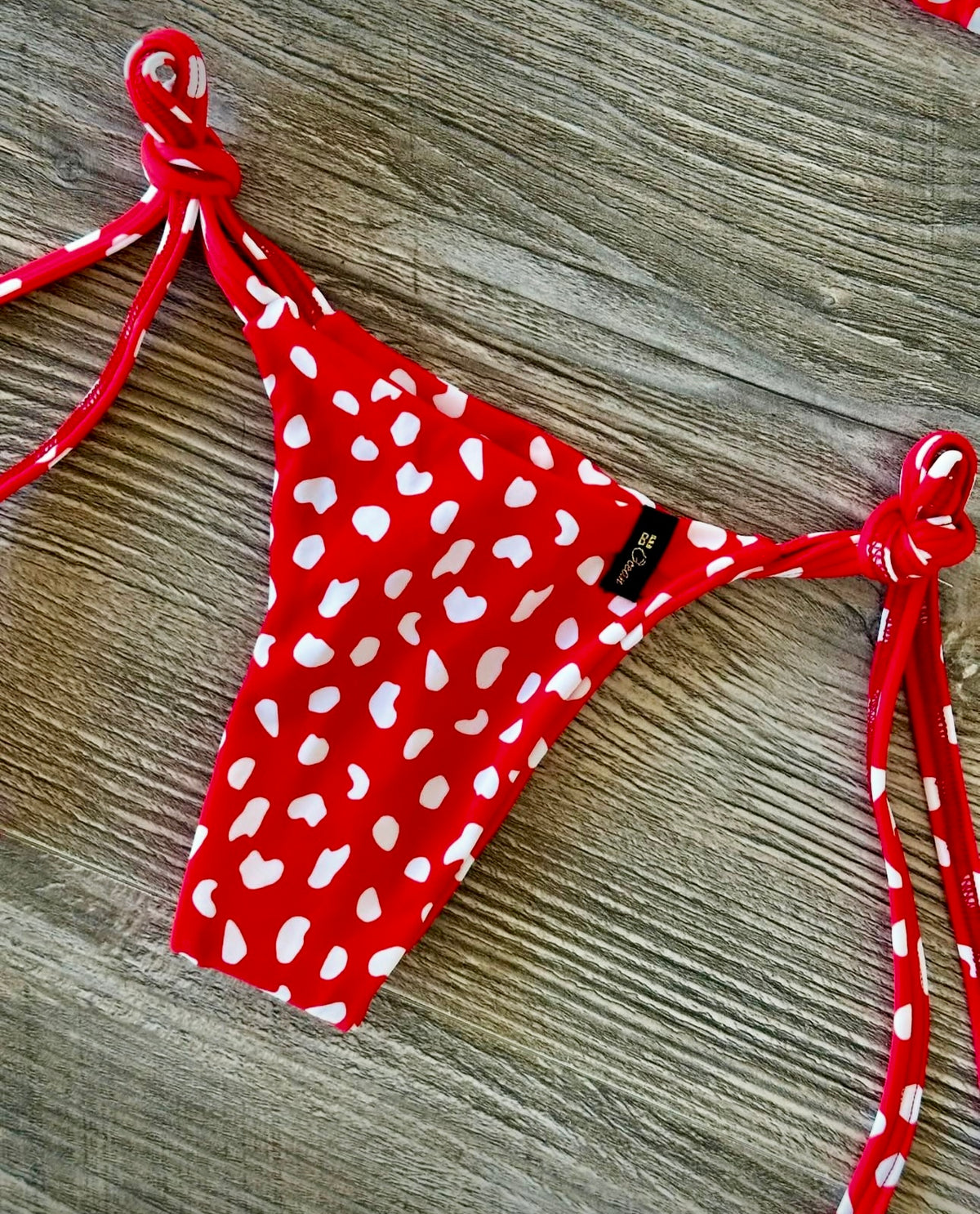 Micro Bikini One-size Thong & Non Padded Triangle Bra Set - LADYBUG