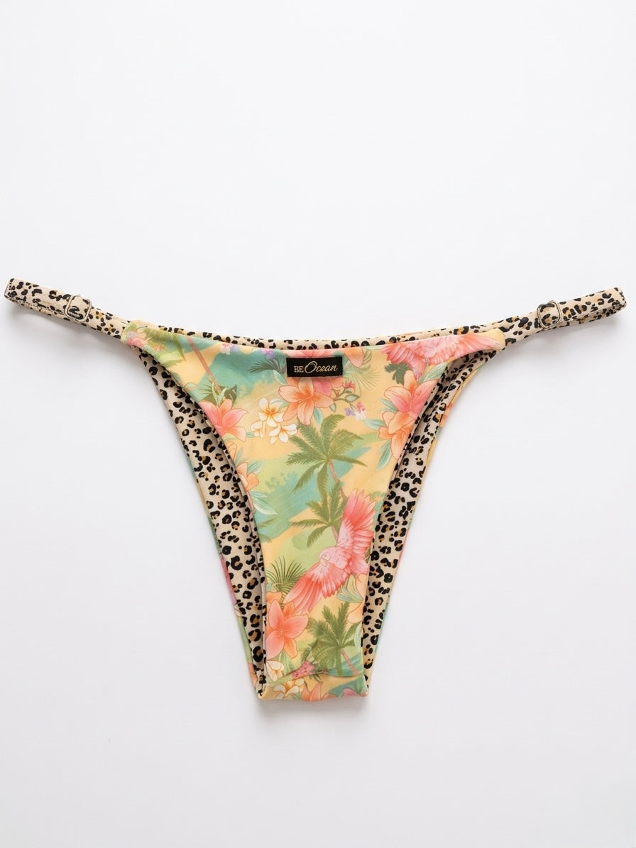 Reversible Thong & Triangle Padded Bra Bikini Set - REGINA HAPPINESS