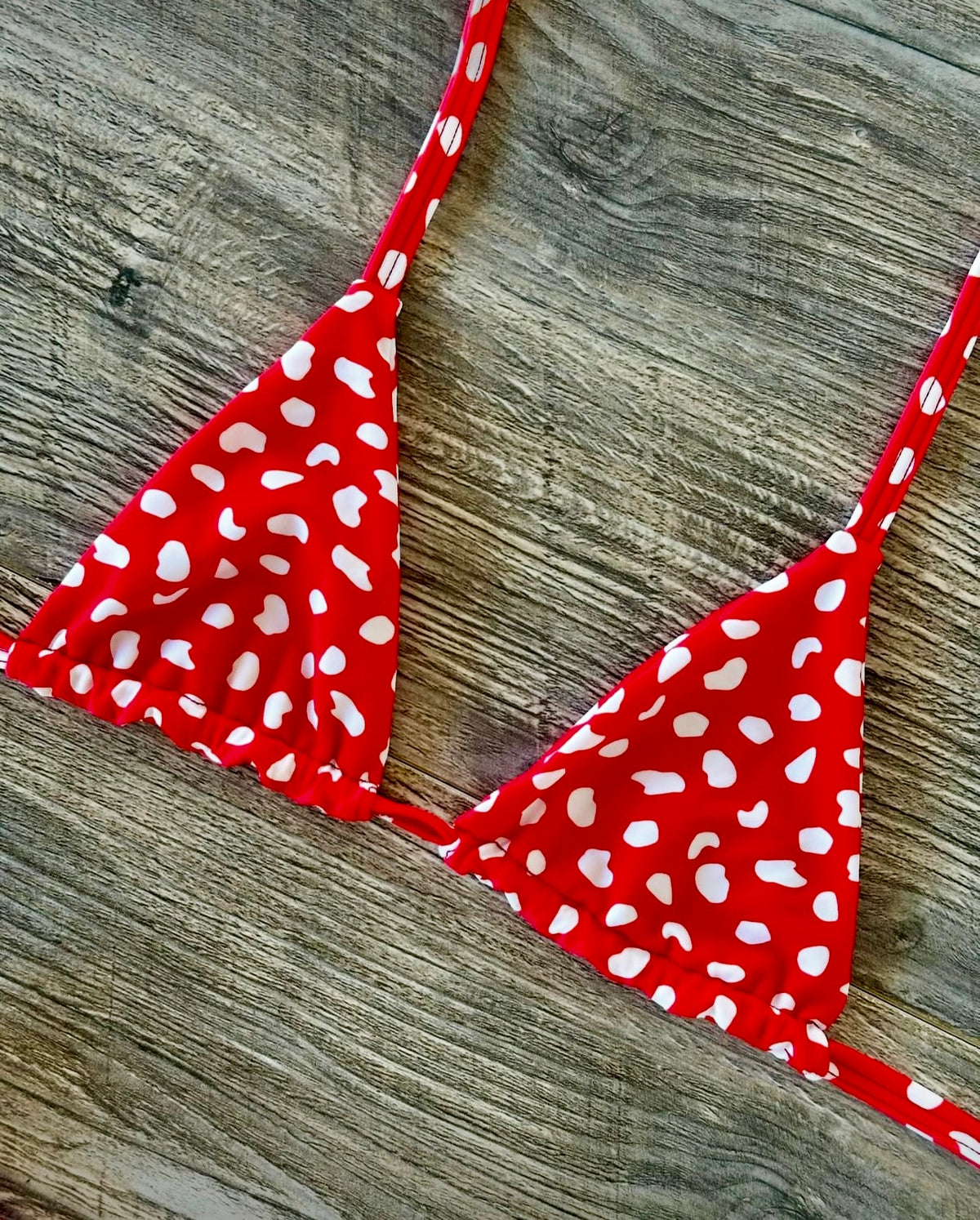 Micro Bikini One-size Thong & Non Padded Triangle Bra Set - LADYBUG