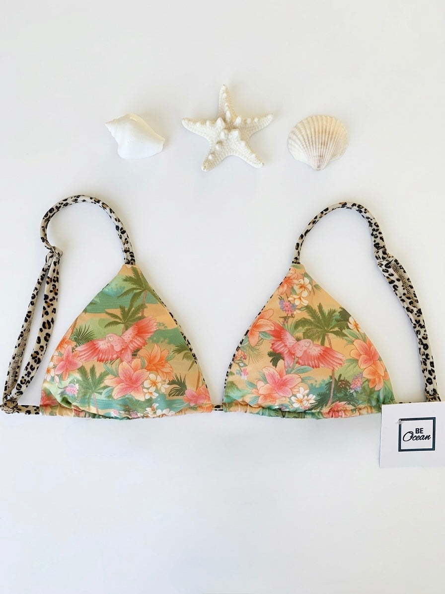 Reversible Thong & Triangle Padded Bra Bikini Set - REGINA HAPPINESS