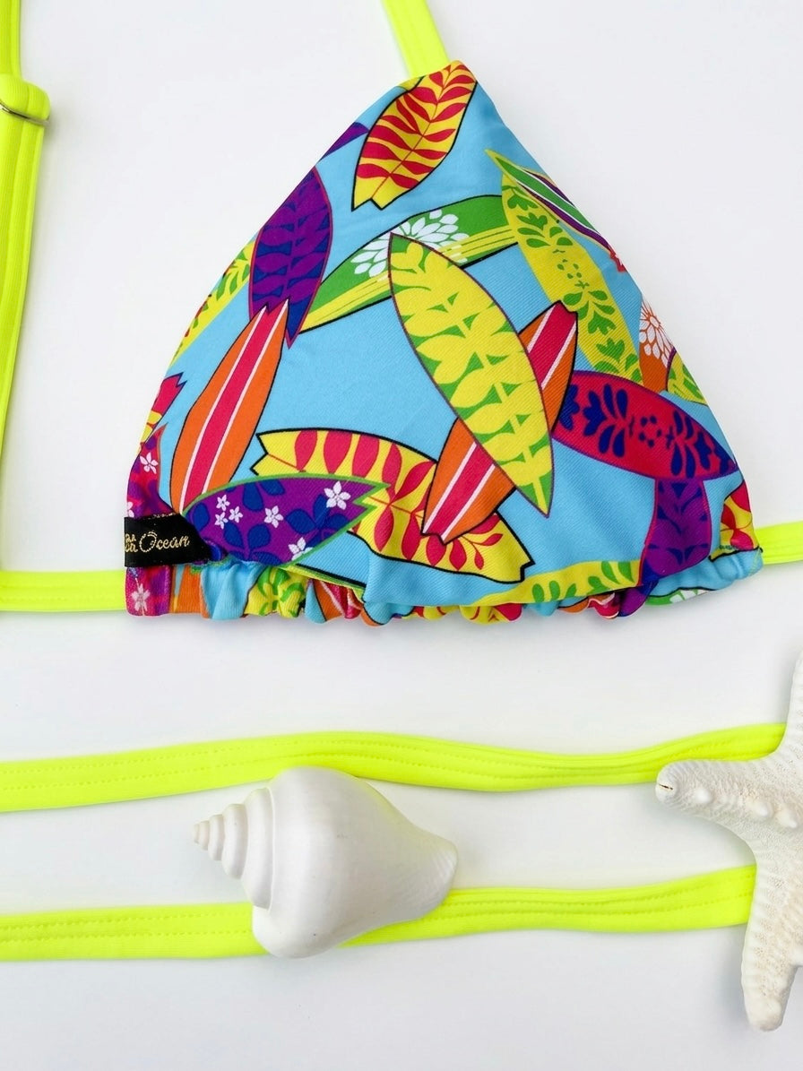 Triangle Thong & Padded Bra Bikini Set - REGINA SURFIN’ BIRD