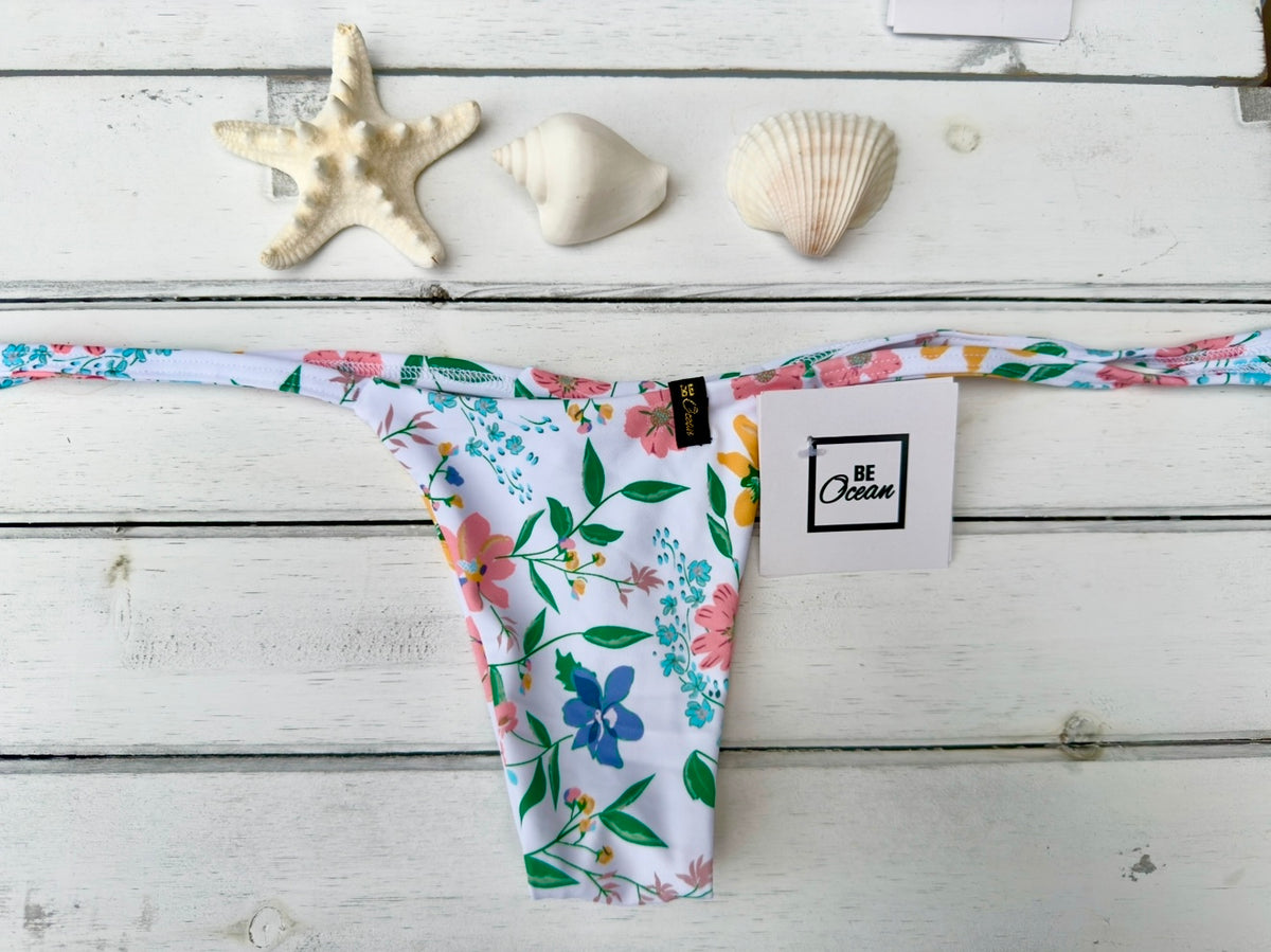 Micro Bikini One-size Thong & Non Padded Triangle Bra Set - PAMELA WIND