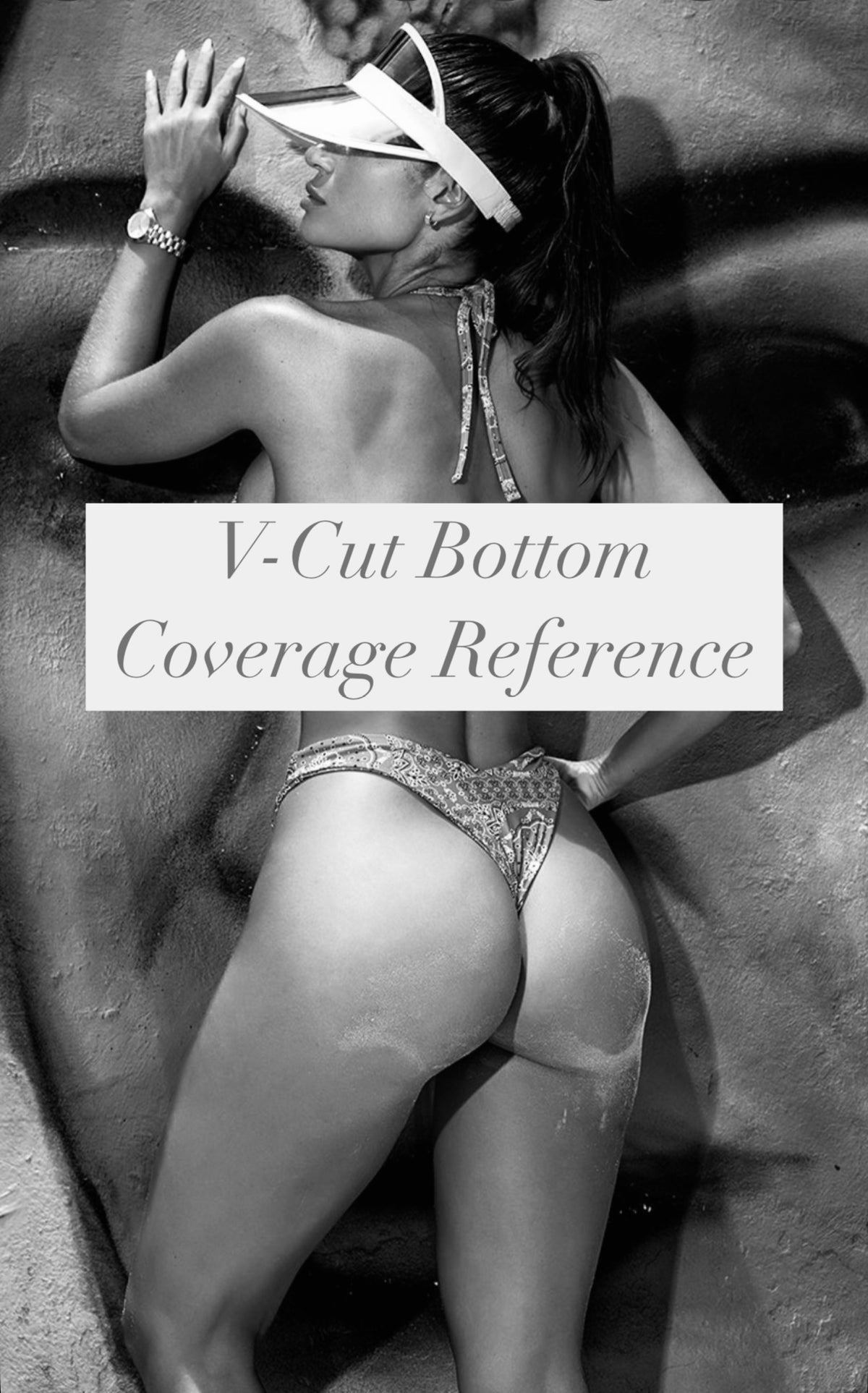 V-Cut Thong & Padded Bra Bikini Set - 
VANILLA