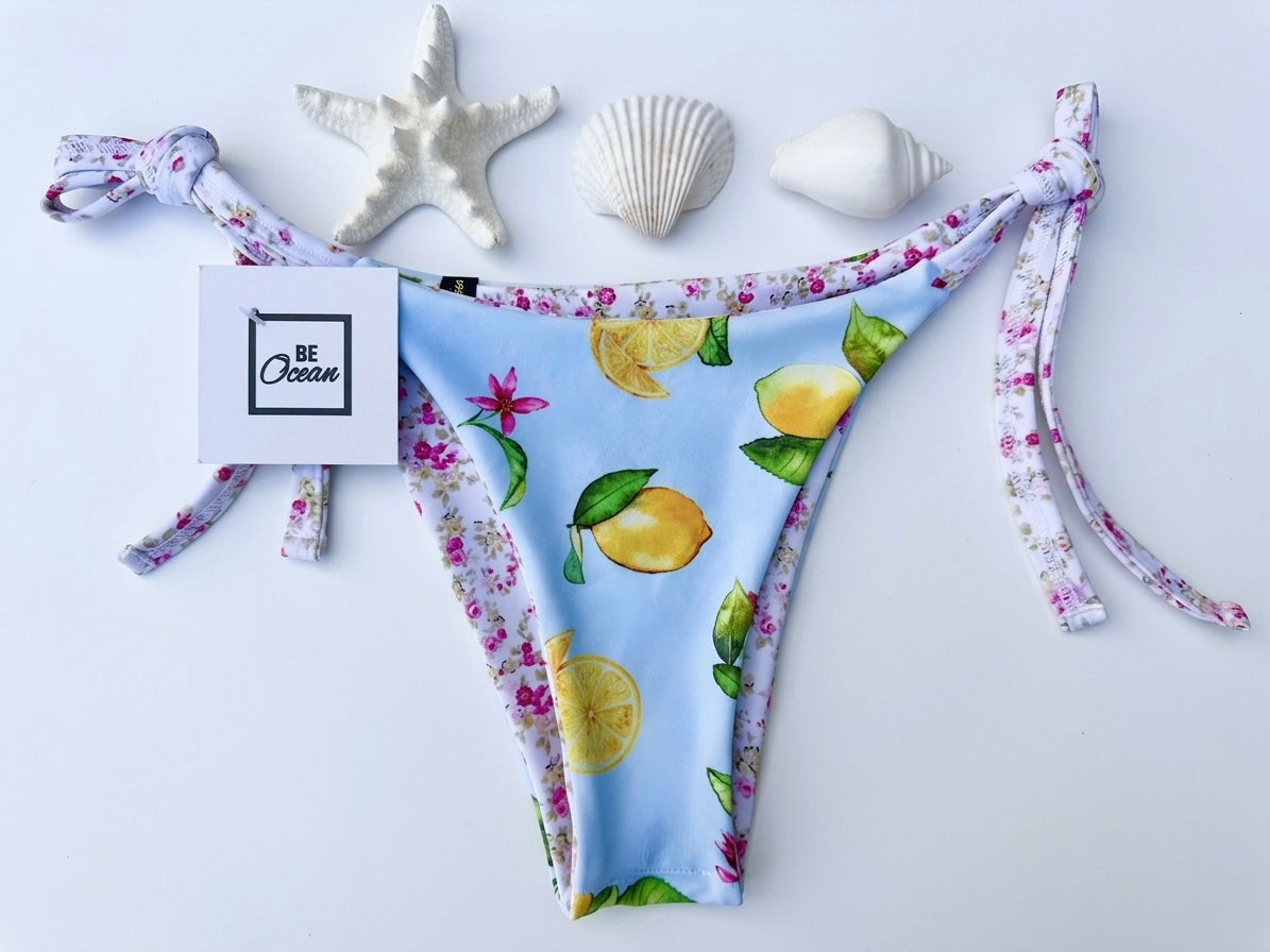 Reversible 2 in 1 Triangle Thong & Padded Bra Bikini Set - PAMELA POSITANO