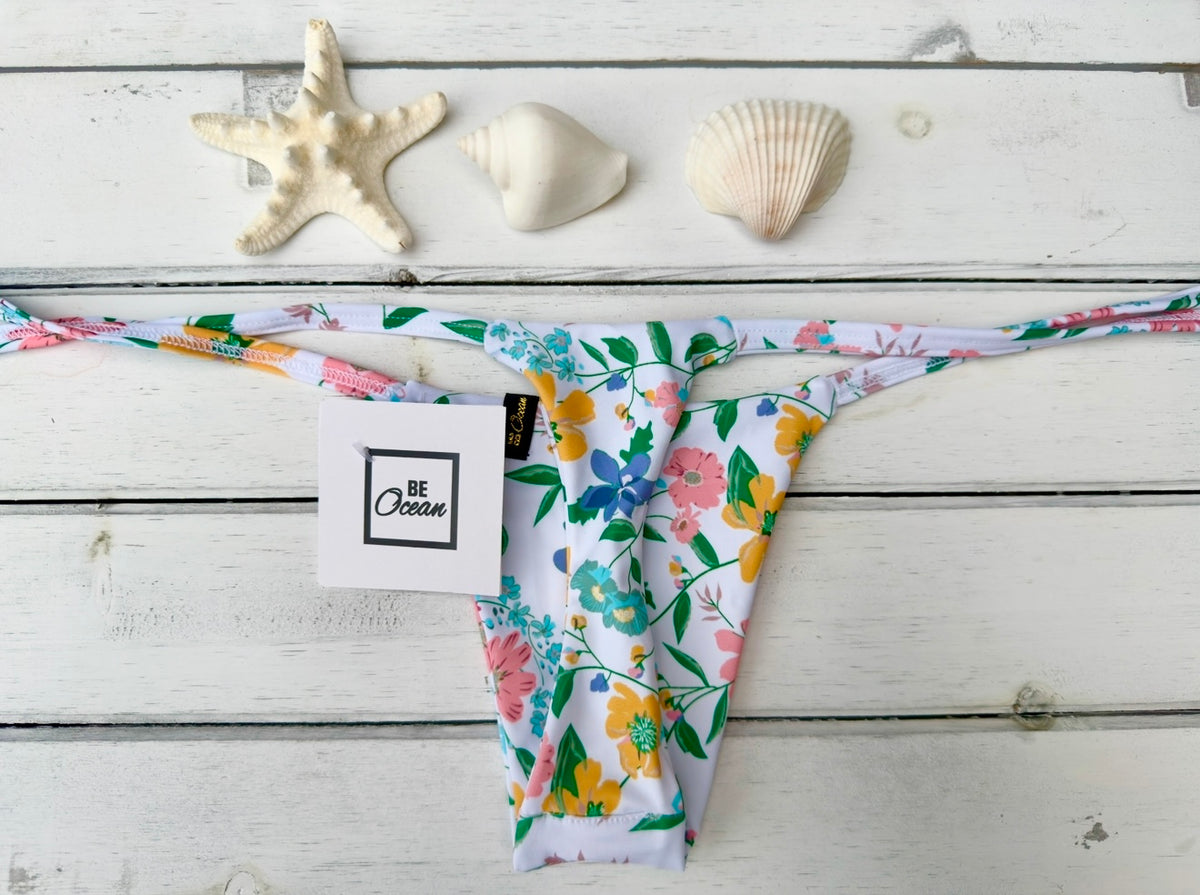 Micro Bikini One-size Thong & Non Padded Triangle Bra Set - PAMELA WIND