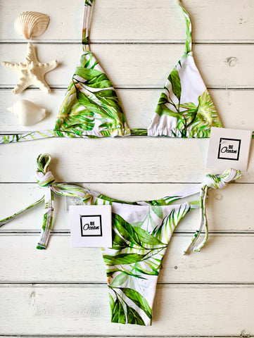 Micro Bikini One-size Thong & Non Padded Triangle Bra Set - PUERTO RICO