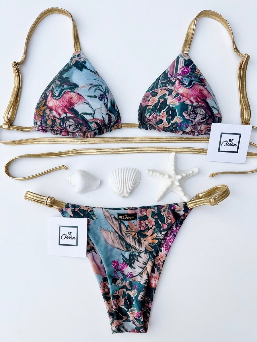 Triangle Thong & Padded Bra Bikini Set - REGINA LOYALTY