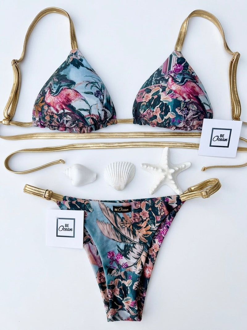 Triangle Thong & Padded Bra Bikini Set - REGINA LOYALTY