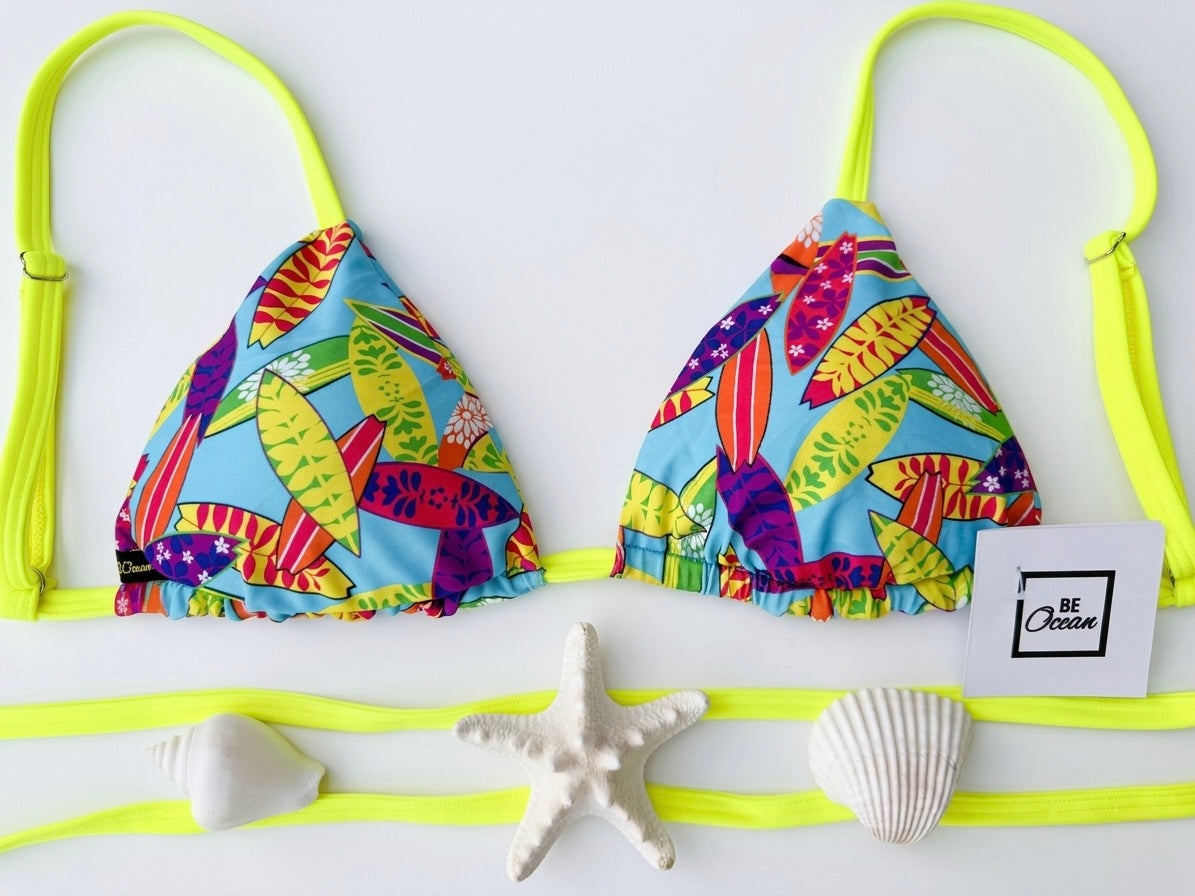 Triangle Thong & Padded Bra Bikini Set - REGINA SURFIN’ BIRD