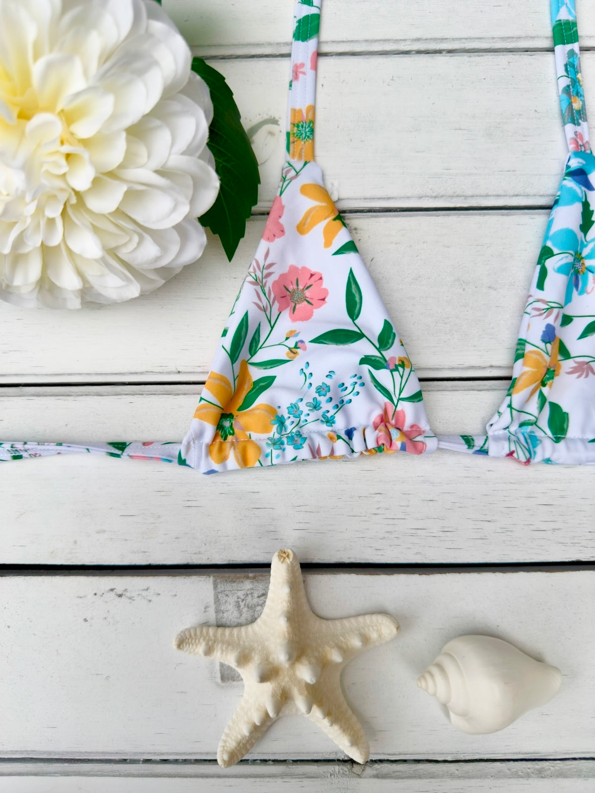 Micro Bikini One-size Thong & Non Padded Triangle Bra Set - PAMELA WIND