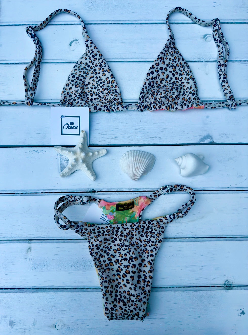 Micro Bikini One-size Thong & Non Padded Triangle Bra Set - REGINA HAPPINESS