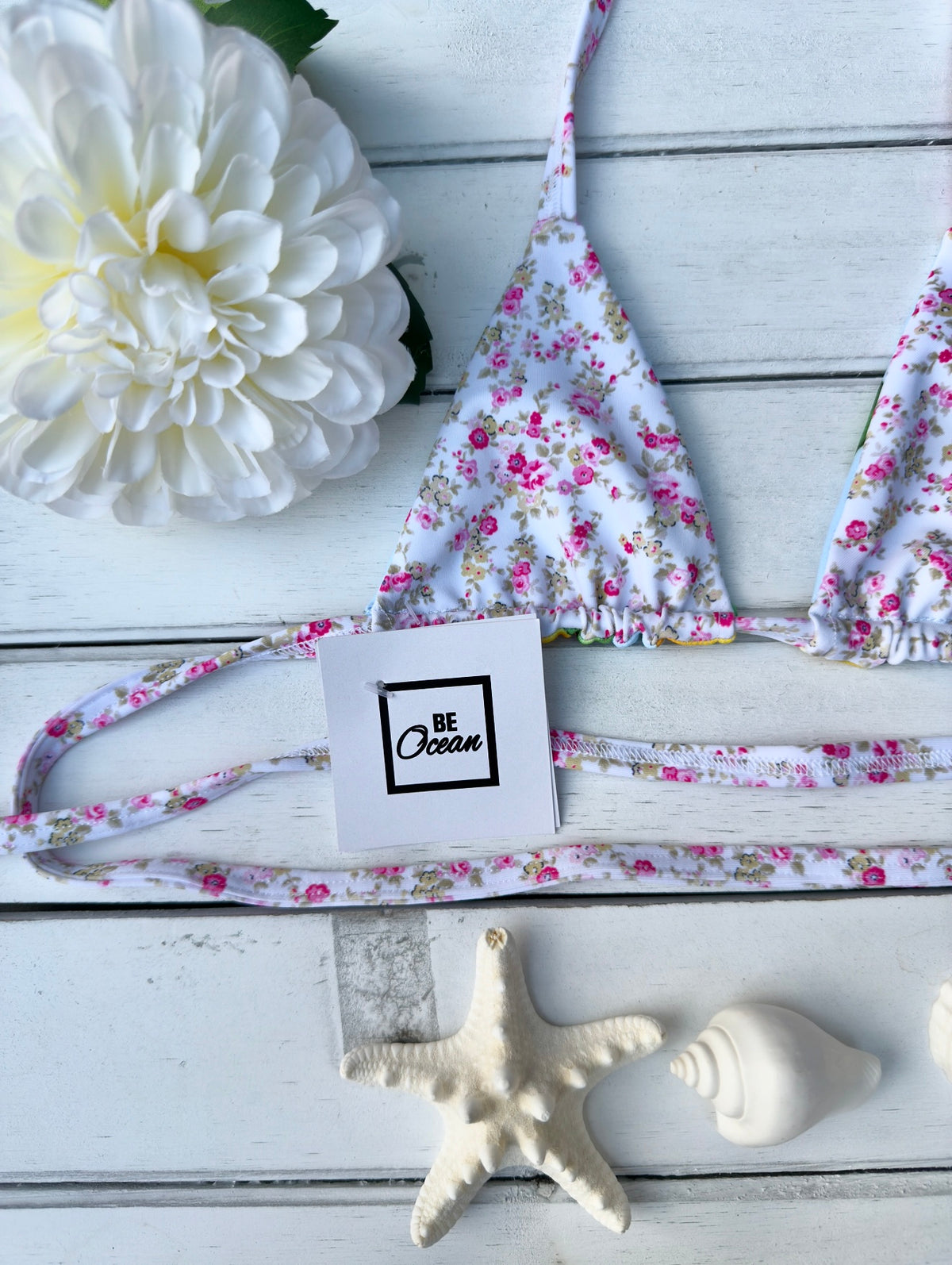 Micro Bikini One-size Thong & Non Padded Triangle Bra Reversible Set - PAMELA POSITANO
