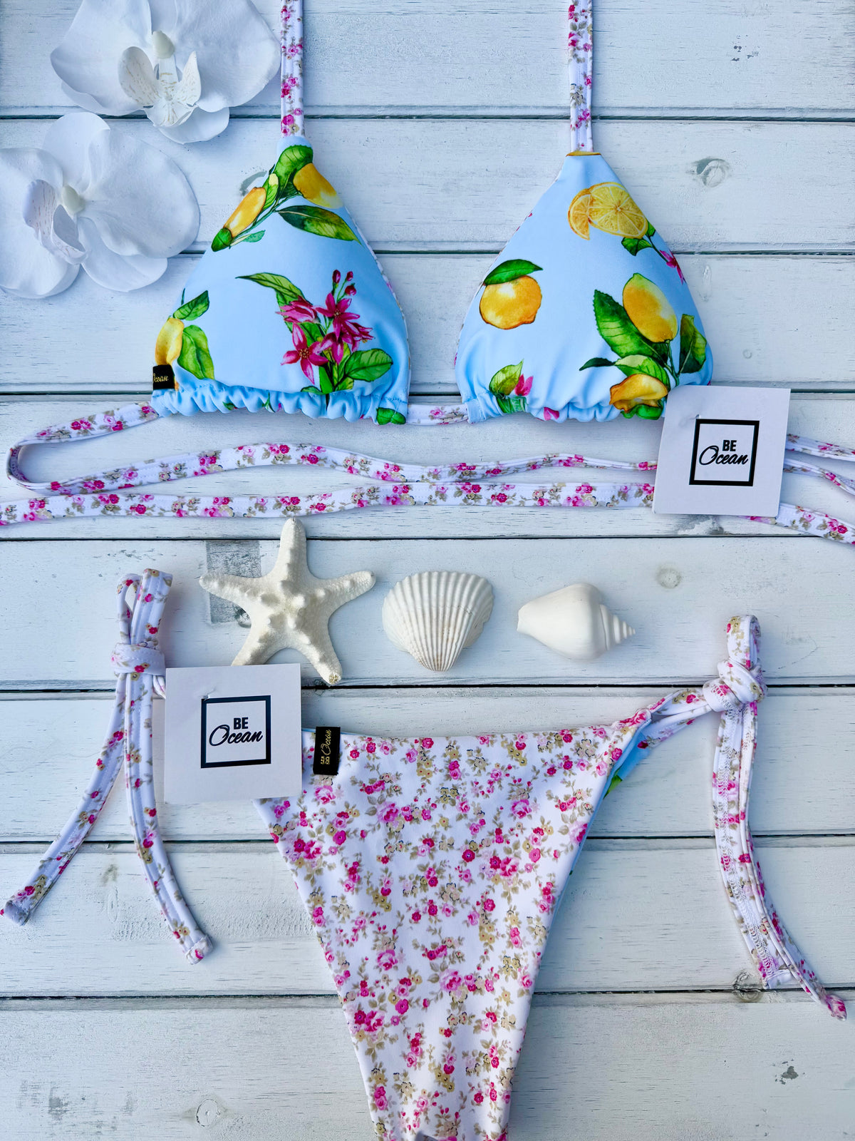 Triangle Thong & Padded Bra Bikini Set - PAMELA POSITANO