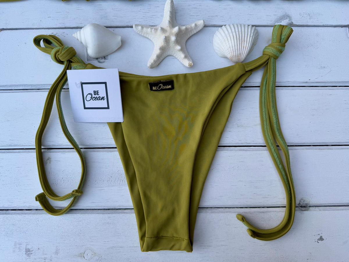 Triangle Thong & Padded Bra Bikini Set - PAMELA OLIVE GREEN
