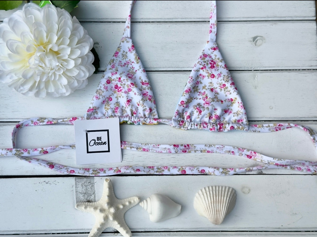 Micro Bikini One-size Thong & Non Padded Triangle Bra Reversible Set - PAMELA POSITANO