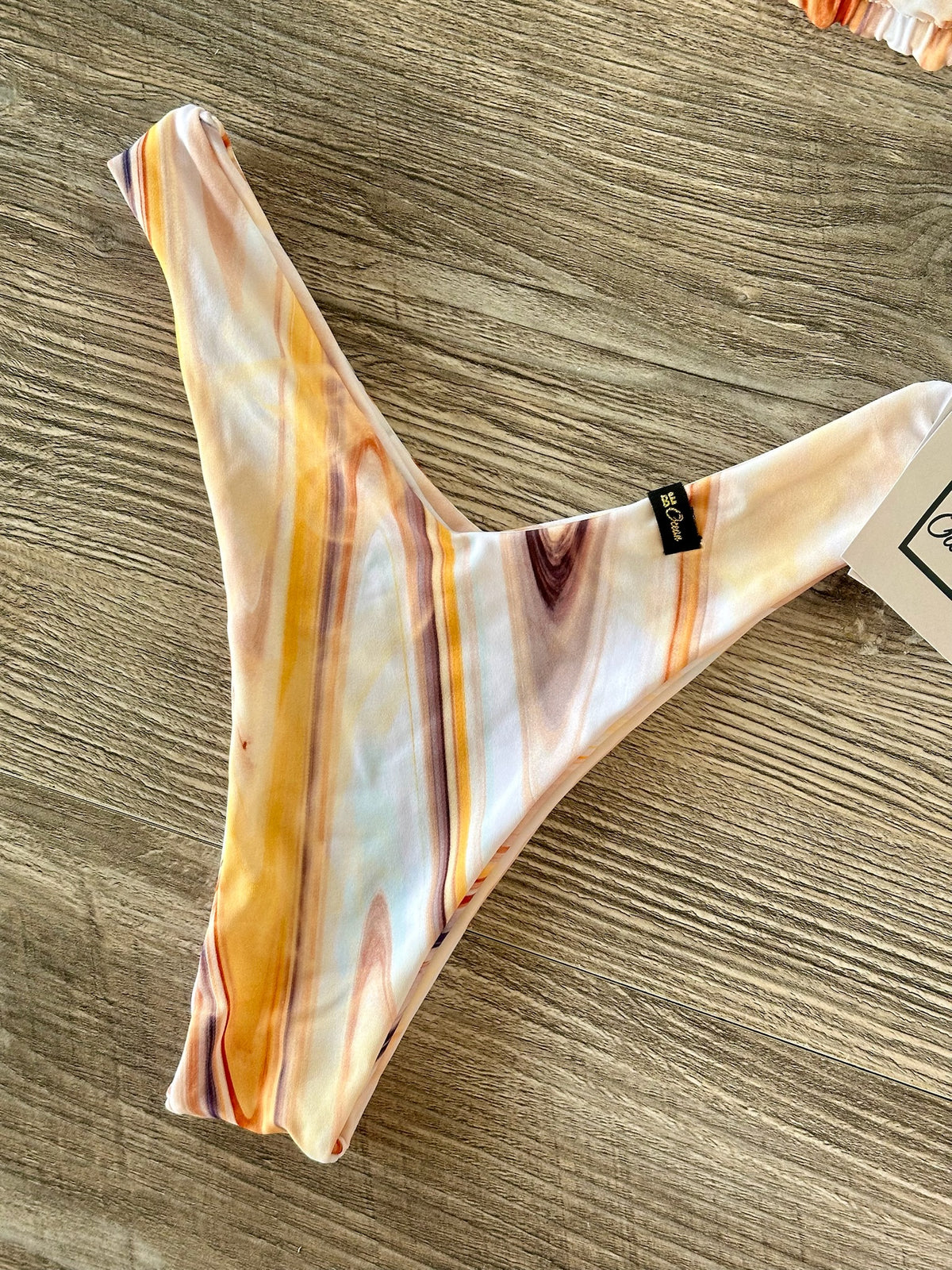 V-Cut Thong & Padded Bra Bikini Set - 
VANILLA