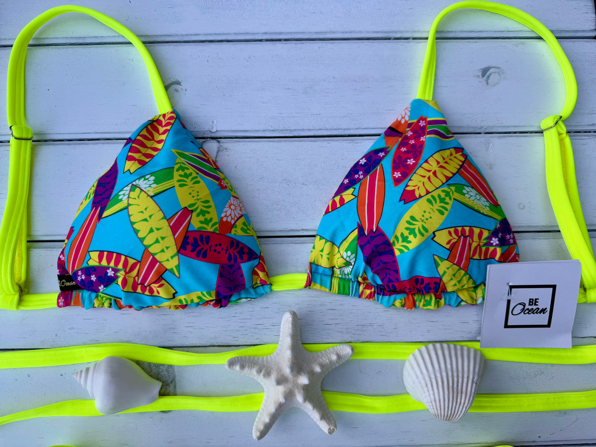 Triangle Thong & Padded Bra Bikini Set - REGINA SURFIN’ BIRD