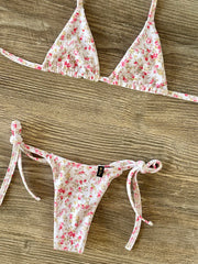 Micro Bikini One-size Thong & Non Padded Triangle Bra Set - SWEET VIRGINIA
