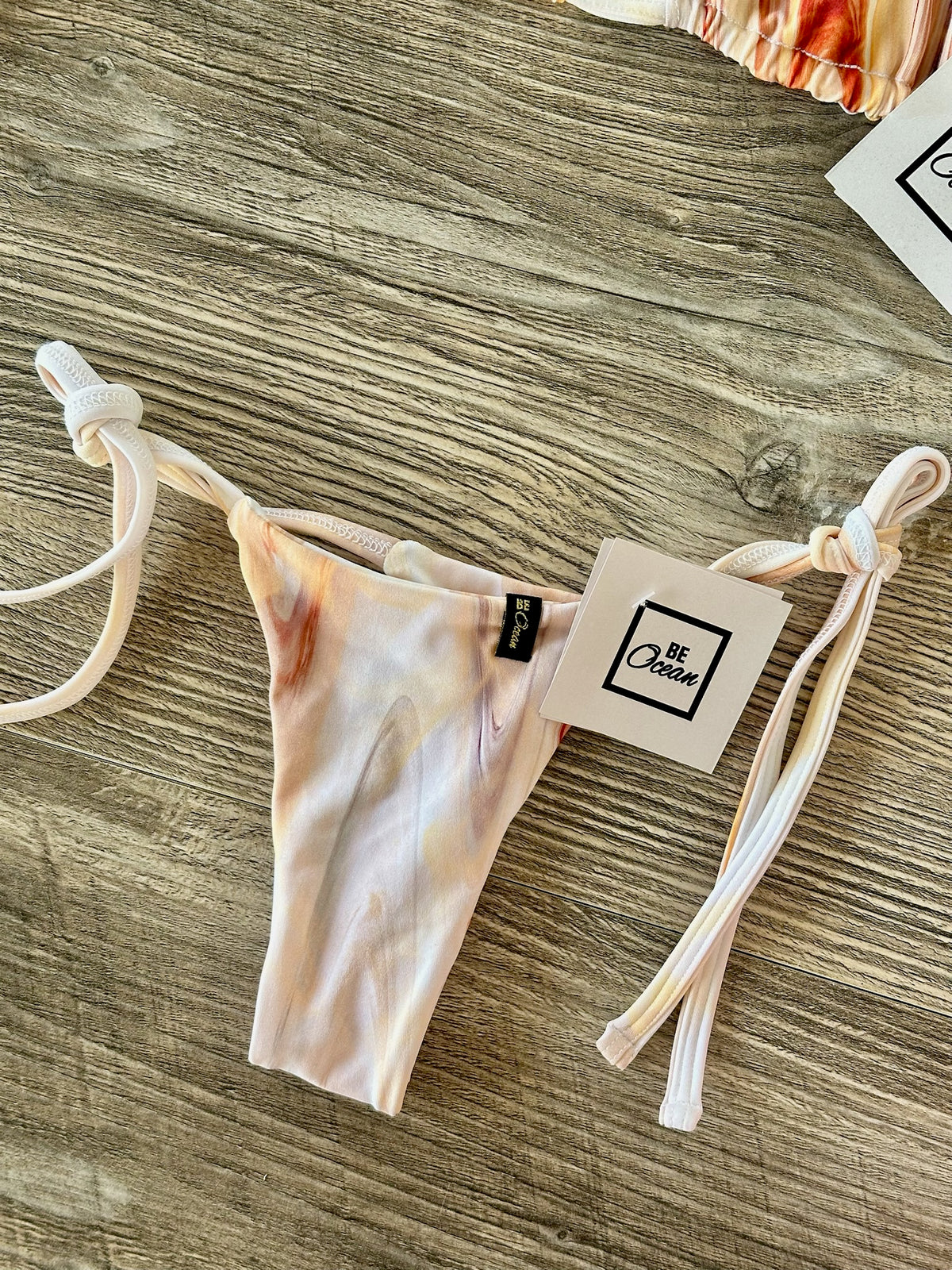 Micro Bikini One-size Thong & Non Padded Triangle Bra Set - VANILLA