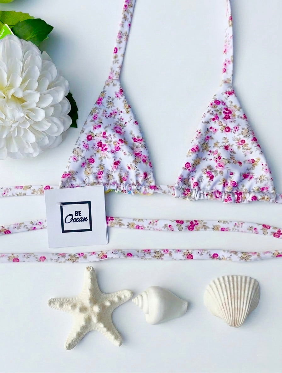 Micro Bikini One-size Thong & Non Padded Triangle Bra Reversible Set - PAMELA POSITANO