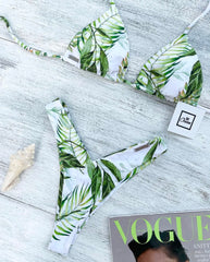 V-Cut Thong & Padded Bra Bikini Set - PUERTO RICO